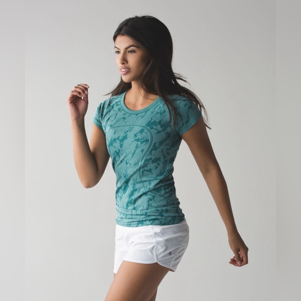 Lululemon Swiftly Tech Short Sleeve Crew, Heathered Forage Teal - 10/12